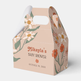 リトルワイルドフラワー秋ボホ素朴ベビーシャワー フェイバーボックス