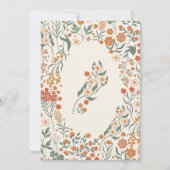 リトルワイルドフラワー秋ボホ素朴ベビーシャワー 招待状 (裏面)