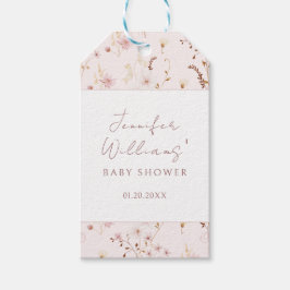 リトルワイルドフラワー素朴なベビーガールシャワーギフトラベル ギフトタグ