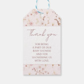 リトルワイルドフラワー素朴なベビーガールシャワーギフトラベル ギフトタグ (裏面)