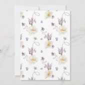 リトルワイルドフラワー素朴な紫の赤ちゃんシャワー 招待状 (裏面)