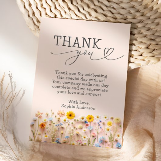 リトルワイルドフラワー誕生日サンキューカード サンキューカード