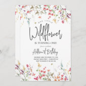 リトルワイルドフラワー誕生日招待状 招待状 (正面/裏面)