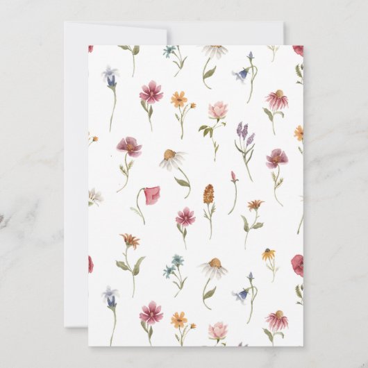 リトルワイルドフラワー誕生日招待状 招待状 (裏面)