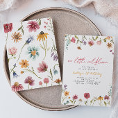 リトルワイルドフラワー誕生日招待状 |水彩 招待状