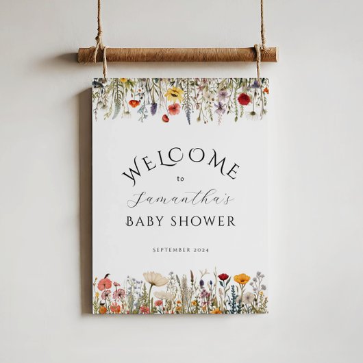 リトルワイルドフラワー赤ちゃんシャワーへようこそ ポスター