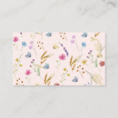 リトルワイルドフラワー赤面ピンクおむつラッフル エンクロージャーカード (裏面)