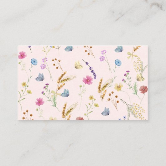 リトルワイルドフラワー赤面ピンクおむつラッフル エンクロージャーカード (裏面)