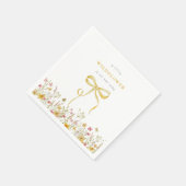 リトルワイルドフラワー黄色の弓牧草地ベビーシャワー スタンダードカクテルナプキン (角)