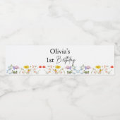 リトルワイルドフラワー1stガール誕生日 ペットボトルラベル (シングルラベル)