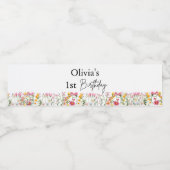 リトルワイルドフラワー1stガール誕生日 ペットボトルラベル (シングルラベル)