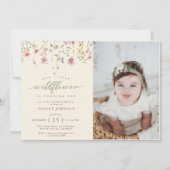 リトルワイルドフラワー1stバースデーフォト 招待状 (正面)