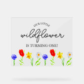 リトルワイルドフラワー1st誕生日 アクリルサイン (正面)
