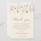 リトルワイルドフラワー1st誕生日 サンキューカード (正面)