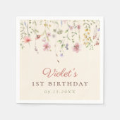 リトルワイルドフラワー1st誕生日 スタンダードカクテルナプキン (正面)