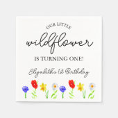 リトルワイルドフラワー1st誕生日 スタンダードカクテルナプキン (正面)