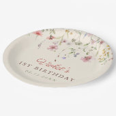 リトルワイルドフラワー1st誕生日 ペーパープレート (アングル)