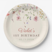 リトルワイルドフラワー1st誕生日 ペーパープレート (正面)