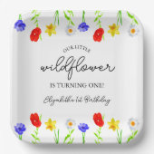 リトルワイルドフラワー1st誕生日 ペーパープレート (正面)