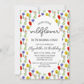 リトルワイルドフラワー1st誕生日 招待状 (正面)