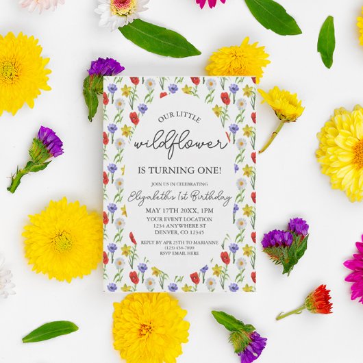 リトルワイルドフラワー1st誕生日 招待状