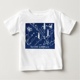 リトルワイルドフラワー オリジナル シアノタイプ アート ベビーTシャツ
