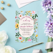 リトルワイルドフラワー、フローラガーデンガールベイビーシャワー アクリル招待状 (インサイチュ (ウェディング))