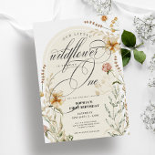 リトルワイルドフラワー ボヘミア アーチ ベビーガール 1歳 誕生日 招待状