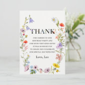 リトルワイルドフラワー 1歳 女の子 誕生日 サンクスカード 招待状 (スタンド正面)