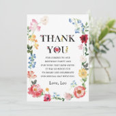 リトルワイルドフラワー 1歳 女の子 誕生日 サンクスカード 招待状 (スタンド正面)