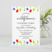 リトルワイルドフラワー 3歳の誕生日 招待状 (スタンド正面)