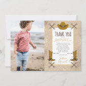 リトルワイルドワンウエスタンアローズ誕生日パーティー サンキューカード (正面)