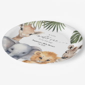 リトルワイルドワンサファリアニマルズ男の赤ちゃんシャワー ペーパープレート (アングル)