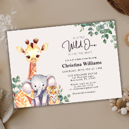 リトルワイルドワンサファリアニマルベビーシャワー 招待状