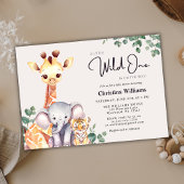 リトルワイルドワンサファリアニマルベビーシャワー 招待状