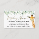 リトルワイルドワンサファリディスプレイベビーシャワー エンクロージャーカード (正面)