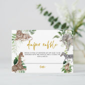 リトルワイルドワンサファリベイビーシャワーおむつラッフル エンクロージャーカード (スタンド正面)