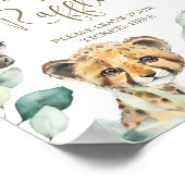 リトルワイルドワンサファリベイビーシャワーおむつラッフル ポスター (角)