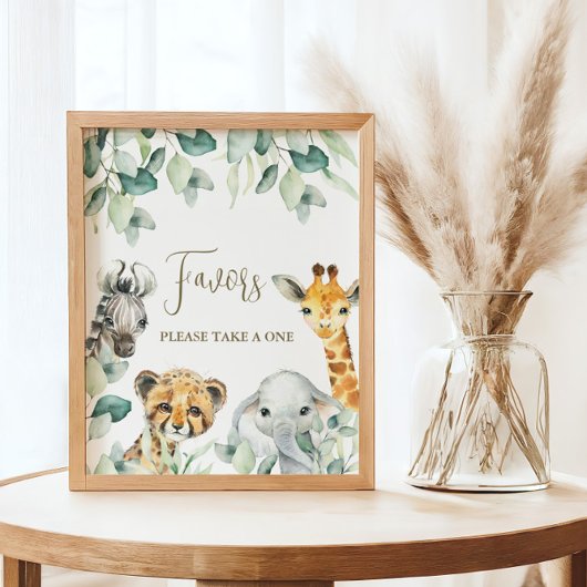 リトルワイルドワンサファリベイビーシャワーの好意サイン ポスター