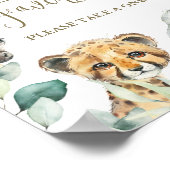 リトルワイルドワンサファリベイビーシャワーの好意サイン ポスター (角)