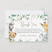 リトルワイルドワンサファリベイビーシャワーサンキューカード サンキューカード (正面)