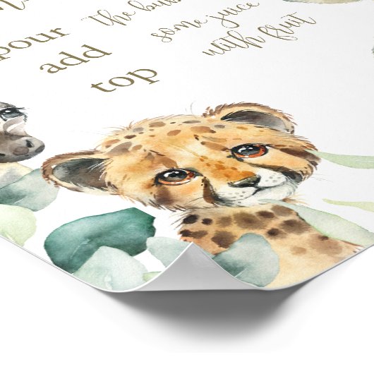 リトルワイルドワンサファリベイビーシャワーマムオーサバー ポスター (角)