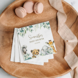 リトルワイルドワンサファリベイビーシャワー スタンダードカクテルナプキン