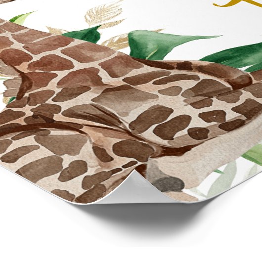 リトルワイルドワンサファリ動物の赤ちゃんシャワーへようこそ ポスター (角)