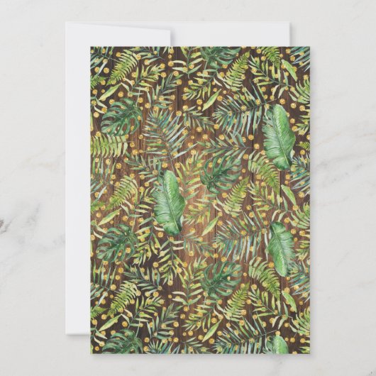 リトルワイルドワンサファリ素朴アニマルベビーシャワー 招待状 (裏面)