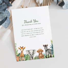 リトルワイルドワンジャングルサファリベイビーシャワー サンキューカード