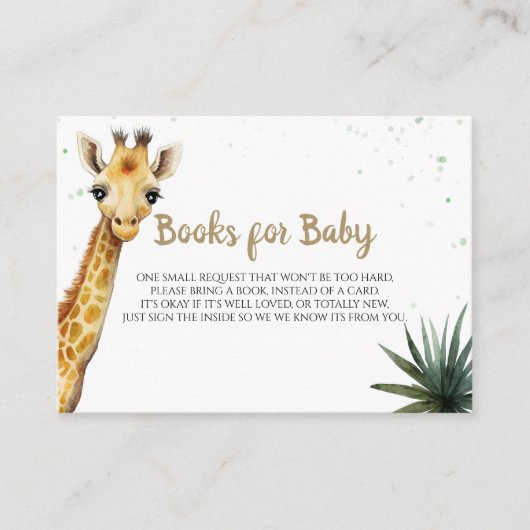 リトルワイルドワンベビーキレーフサファリシャワー エンクロージャーカード (正面)