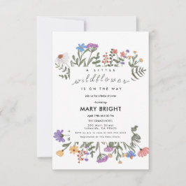 リトルワルドフラワーテーマフィールドベビーシャワー 招待状