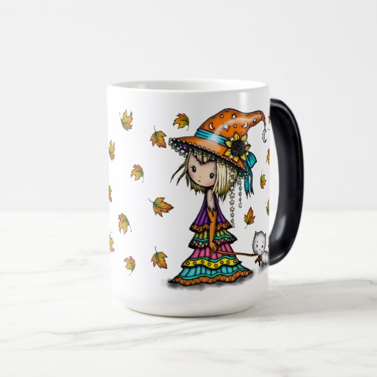 リトルワンダラーかわいい魔女と猫魔法マグ モーフィングマグカップ (正面右)