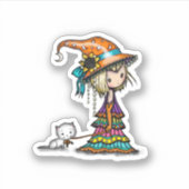 リトルワンダラー魔女と猫のハロウィン シール (正面)